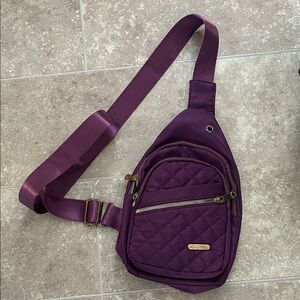 Purple Quilted Crossbody Bag